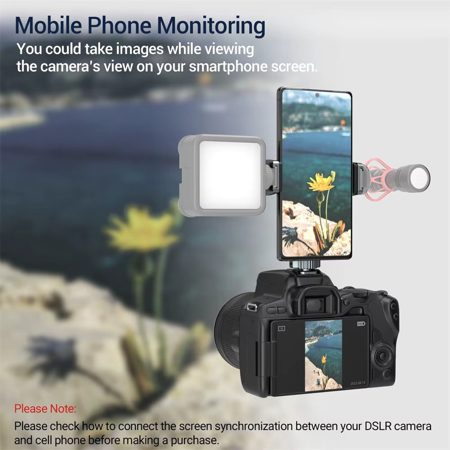 VRIG Metall Handy Stativhalterung Smartphone Adapter mit Cold Shoe und Arca-Swiss für iPhone und Samsung - Bild 2