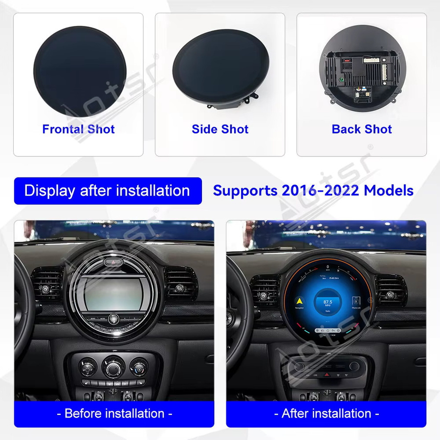 Aotsr Android 13 Autoradio mit 2K HD Touchscreen und GPS-Navigation für MINI Clubman F54 2016-2022, Farbe: Schwarz, Displaygröße: 11,8 Zoll - Bild 5