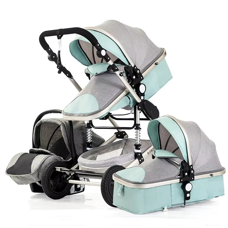 Warm house 3-in-1 Kombi-Kinderwagen für Neugeborene, Offroad-Jogger, Grau - Bild 1
