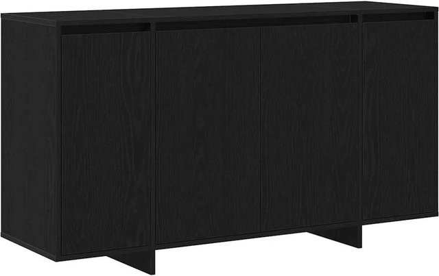 vidaXL Sideboard in Schwarz und Eichen-Optik für Wohnzimmer und Essbereich, B/T/H: 135 x 41 x 69 cm - Bild 1