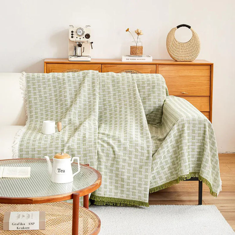 Wendbares Sofa-Überwurf von Your Warm Home in Dunkelkhaki und Beige, extra großes Möbelcover aus Baumwollmischung, Breite: 130 cm, Breite: 180 cm - Bild 2