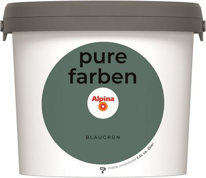 Alpina Wandfarbe Pure Farben Blaugrün Petrol Matt 2,5 l - Bild 1