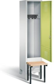 C+P Garderobenschrank Evolo mit Front in Viridingrün, Korpus in Lichtgrau und Gestell in Schwarzgrau, H x B x T: 185 x 42 x 81,5 cm - Bild 1