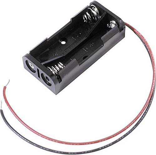 MPD Batteriehalter für 2x Micro AAA Batterien mit Kabel, Schwarz, B/T/H: 51 x 25 x 13 mm - Bild 1