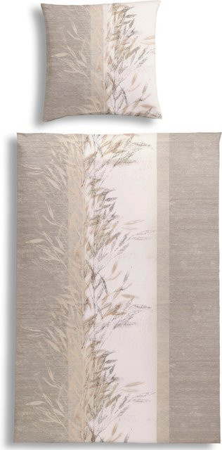 Estella Bettwäsche Floral Beige mit Reißverschluss aus 100% Baumwolle, B/T: 135 x 200 cm und 80 x 80 cm - Bild 1