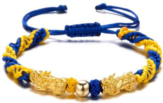 Armband Daisy, Sonnenblume, handgewebtes Seil, blau, Unisex - Bild 1