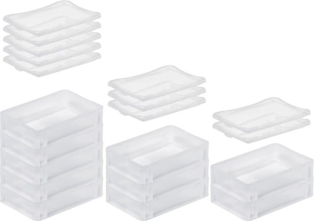 PROREGAL SuperSparSet 10 x Transparente Eurobehälter BasicLine mit geschlossenem Griff und Klickdeckel, H x B x T: 7 x 20 x 30 cm, 2,9 Liter Eurobox - Bild 1