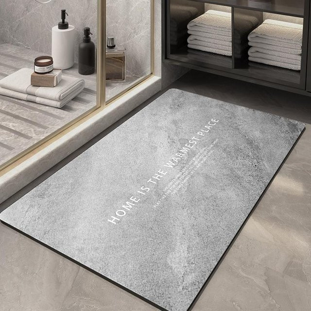 Saugfähige Badezimmer-Anti-Rutsch-Matte aus Kieselalgen-Schlamm von Yiran Furniture in Grau, B/B: 80 x 120 cm - Bild 1