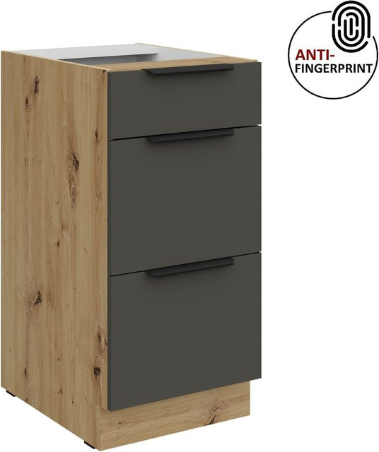Küchenunterschrank ARIA in Graphite Grau matt mit Anti-Fingerprint-Beschichtung, Breite: 40 cm - Bild 1
