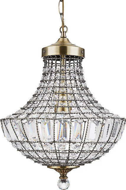 Knightsbridge K5 Kristall Kronleuchter in Antique Brass - Bild 1