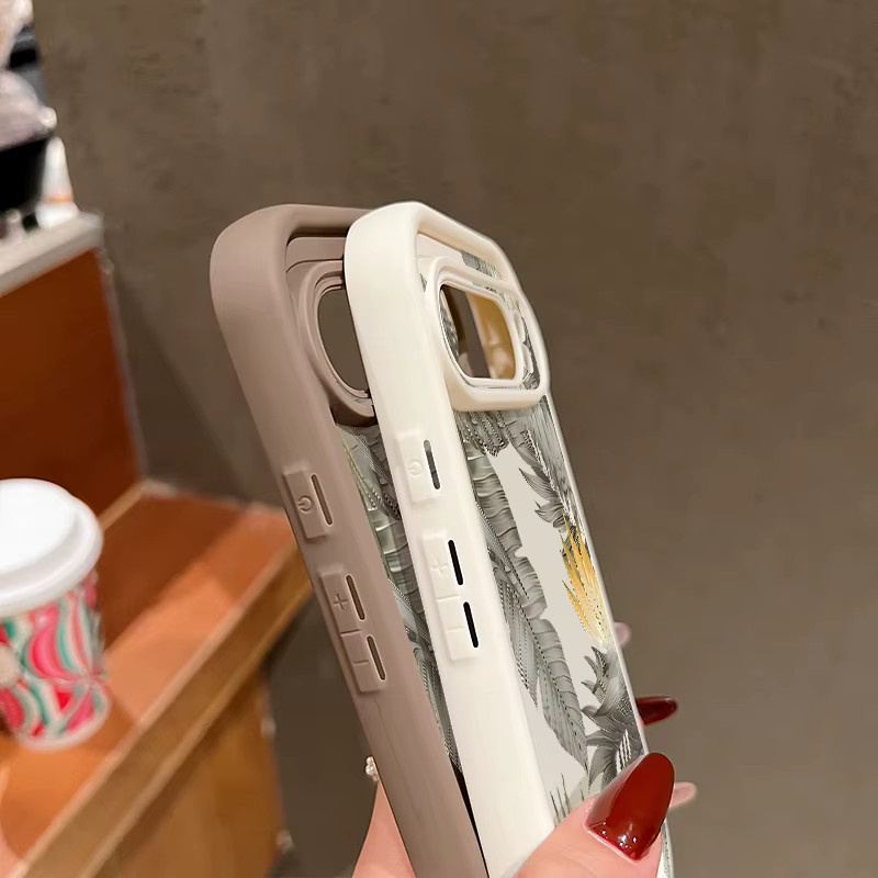 Stoßfeste TPU-Schutzhülle mit Bananenblätter-Muster für Google Pixel 7, 8, 9 Pro und XL, weiche Silikon-Handyhülle in Beige, Weiß und Multicolour - Bild 1