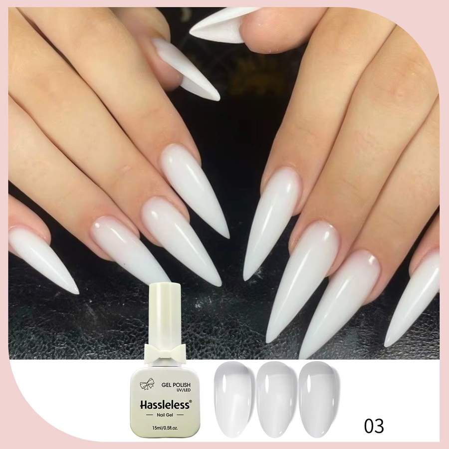 Hassleless Jelly-Gel-Nagellack, milchig-weiß, 15 ml - Bild 2
