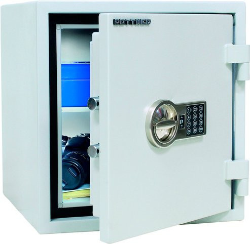 Rottner Wertschutzschrank Fire Safe 40 Feuersicherer Tresor mit Elektronikschloss S2, lichtgrau, B/H/T: 44 x 46 x 45 cm - Bild 1
