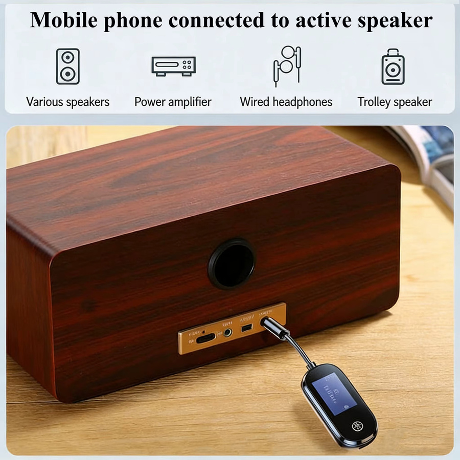 KEBIDU Bluetooth 5.4 Audio-Adapter 2-in-1 Sender und Empfänger mit 3,5 mm AUX Anschluss, Schwarz - Bild 6