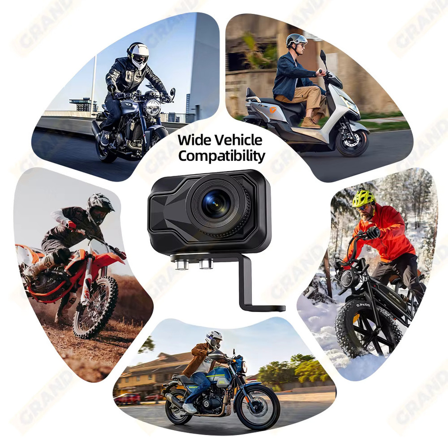 Grandnavi Wasserdichte Motorrad Dual 2K DVR Dashcam mit WiFi und Apple Find My Unterstützung, Schwarz - Bild 2
