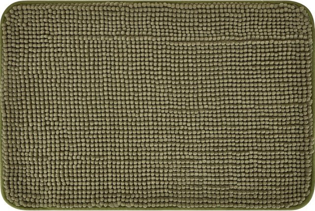 baliv Badematte aus Polyester in Moosgrün, rutschfest, Breite: 40 cm, Tiefe: 60 cm - Bild 1