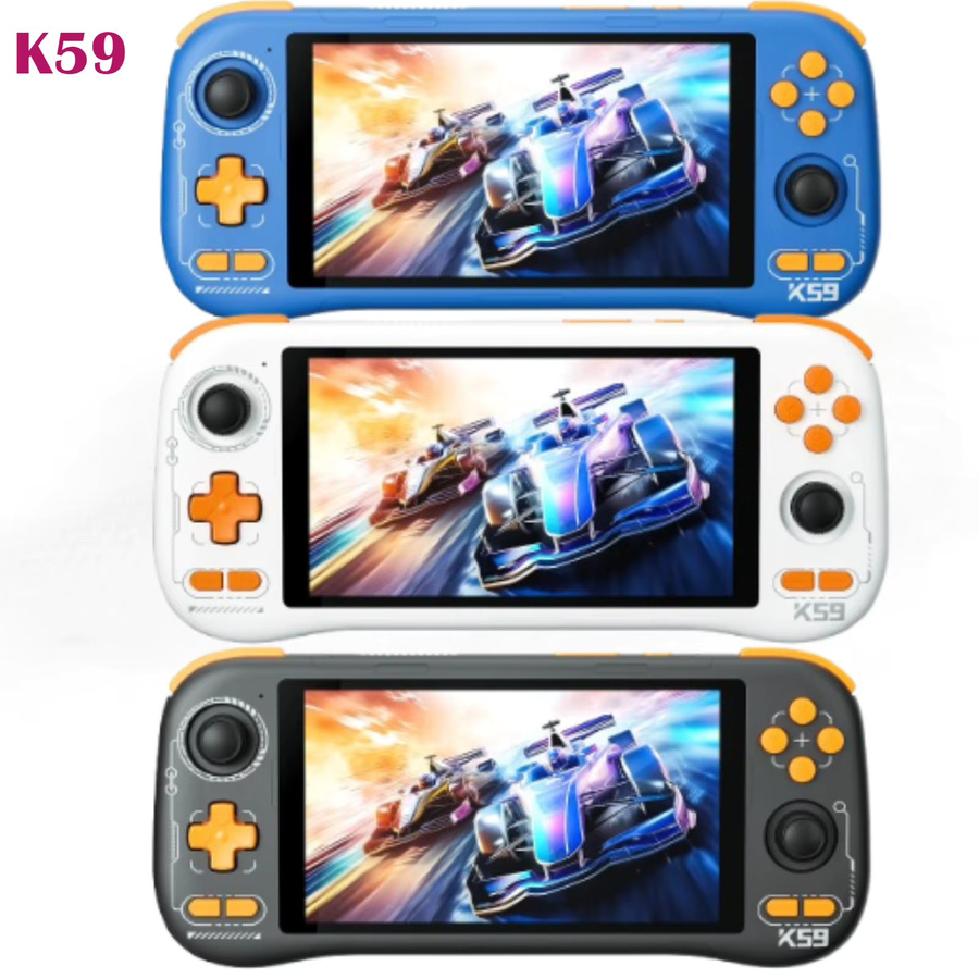 JSAMAZING K59 Pro Handheld-Spielkonsole mit Android 14, 5,5 Zoll Touchscreen, 5000mAh Akku und Kühlventilator in Blau - Bild 6