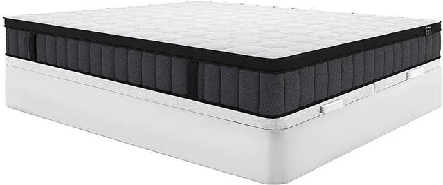 YSMÉE Hybrid-Bett mit Matratze, Lattenrost und Bettkasten in Weiß, B/T/H: 180 x 200 x 250 cm - Bild 1