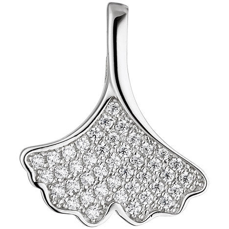 Colfem Anhänger Ginkgo, 925 Sterling Silber, Zirkonia - Bild 1