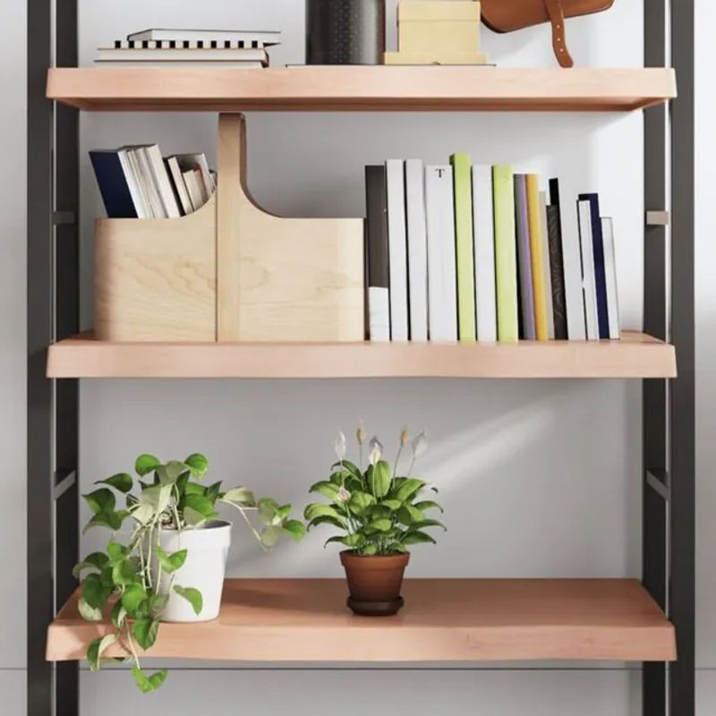 Wandregal aus Massivholz Eiche von vidaxl in Braun, Landhausstil, Breite: 100 cm, Tiefe: 40 cm, Höhe: 2-6 cm - Bild 1