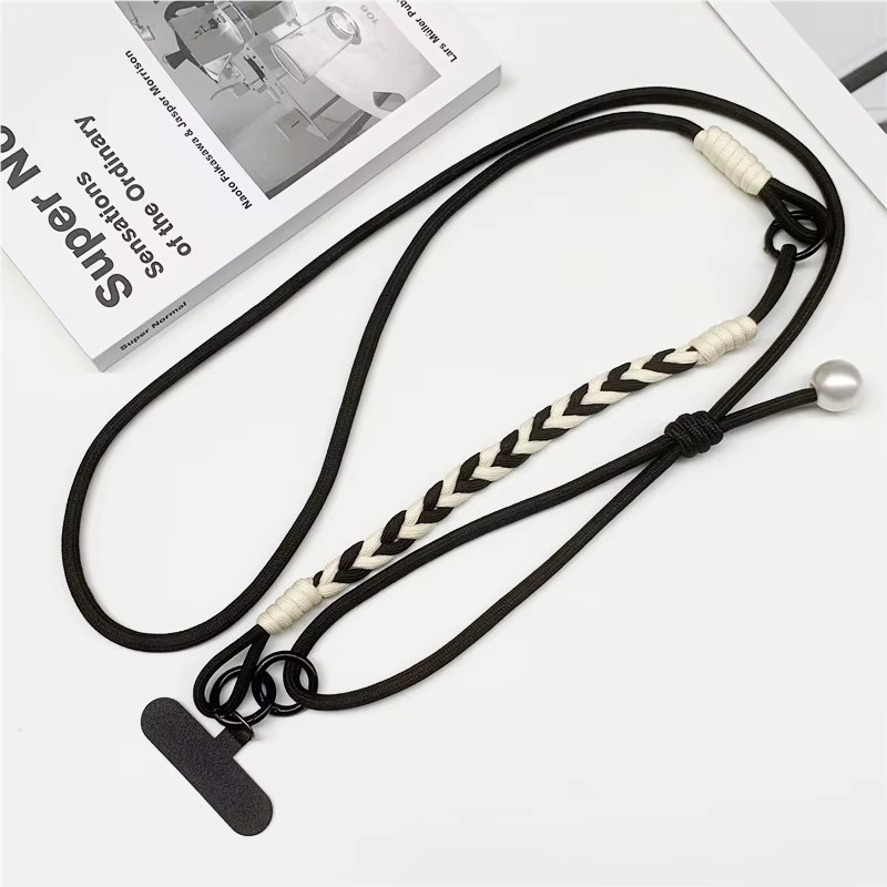 DOLANBIA 2in1 Handy Lanyard Crossbody mit Perlen-Ornamenten und verstellbarem Telefon Strap für Unisex - Bild 2