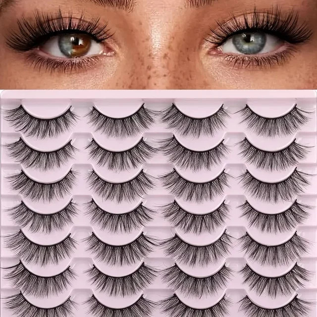 Kiromiro 3D-Wimpern aus künstlichem Nerz, 14 Paar, natürlich - Bild 1