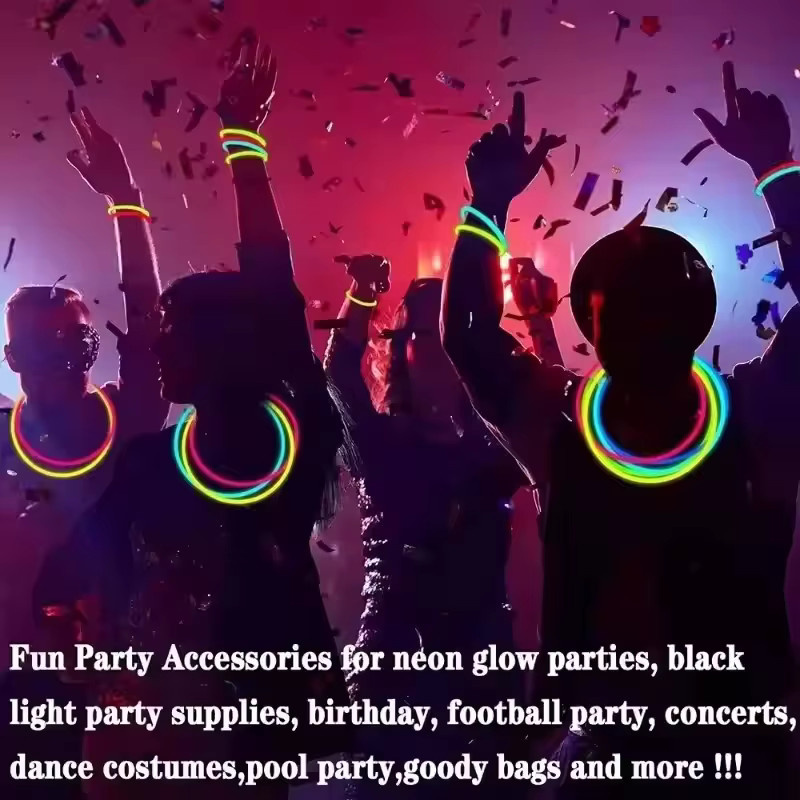 Fluoreszenzstäbe für Partys, mehrfarbige Leuchtstäbe, biegbare Leuchtarmbänder - Bild 5