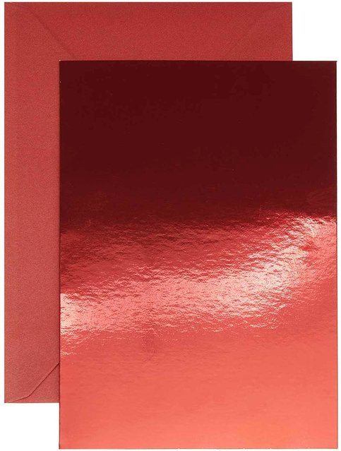 Rico Design Paper Poetry Kartenset aus Spiegelkarton in Rot, Format B6 - Bild 1