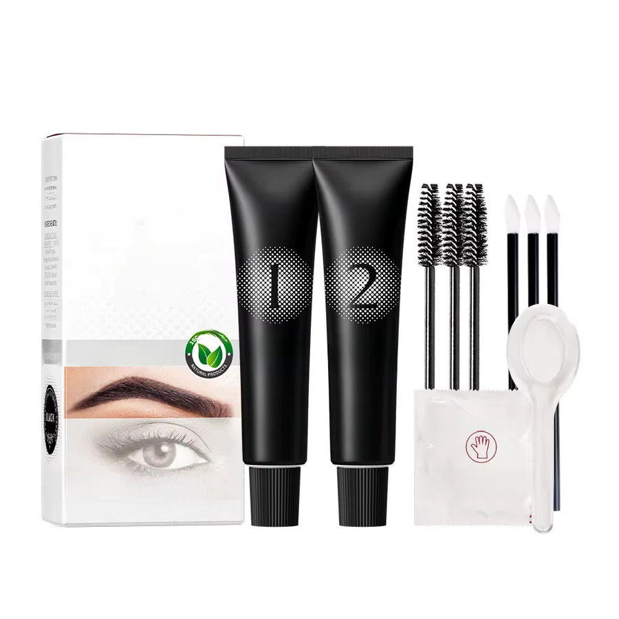 FUNMIX Henna Wimpern- und Augenbrauen-Tönung Creme, Black, Unisex - Bild 5