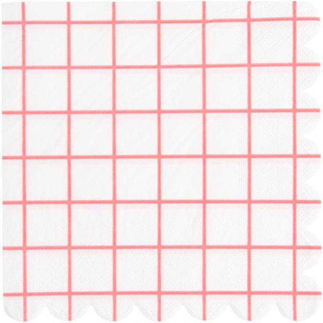 Rico Design Servietten Raster Weiß/Neon Pink B: 32,0 cm, T: 32,0 cm, H: 20,0 cm - Bild 1