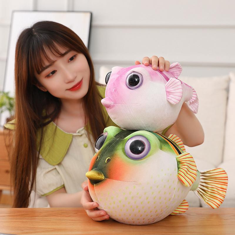 Kugelfisch Plüschtier, Meeresbewohner, rosa, 26cm - Bild 2