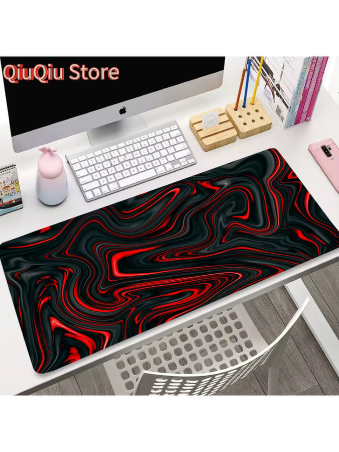 Potdemiel XXL-Mauspad Sakura Design in Rot mit rutschfester Gummibasis für Gaming und Tastaturen - Bild 3