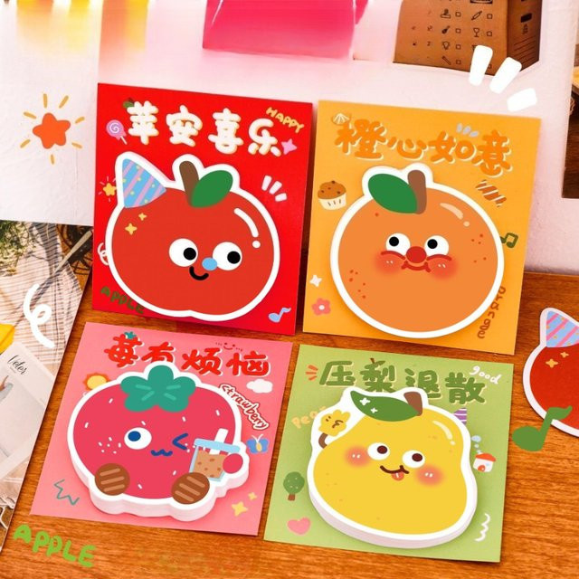 Niedriger Kawaii Notizblock mit Obst-Cartoon-Motiv für Büro und Schule - Bild 1