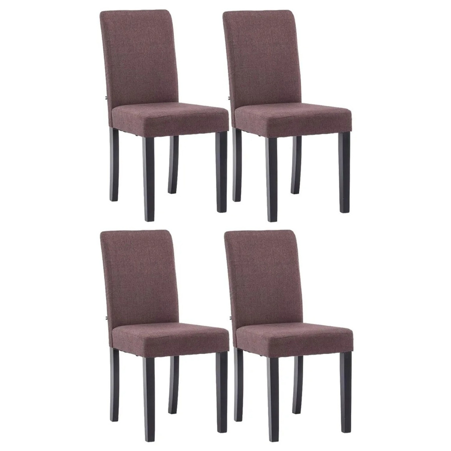 4er Set Esszimmerstühle DELUKE DALAN aus Stoff in Braun mit schwarzen Holzbeinen, B/T/H: 41 x 47 x 91 cm - Bild 2