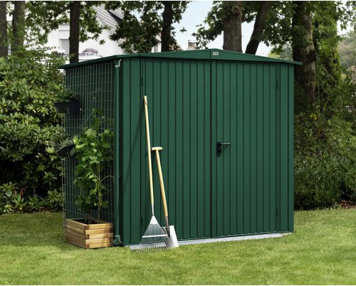 Ecostar Gerätehaus Trend-S aus Metall in Grün mit Doppeldoor und Giebeldach, B/H/T: 238 x 216 x 238 cm - Bild 1
