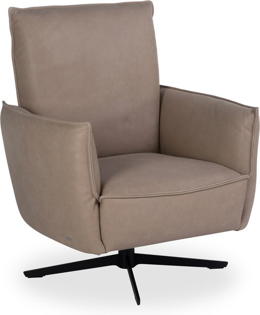 Sessel KOINOR ABBY in Grün mit Lederbezug und Metallgestell, drehbar und modern mit Armlehnen, B/T/H: 80,0 x 55,0 x 78,0 cm - Bild 1