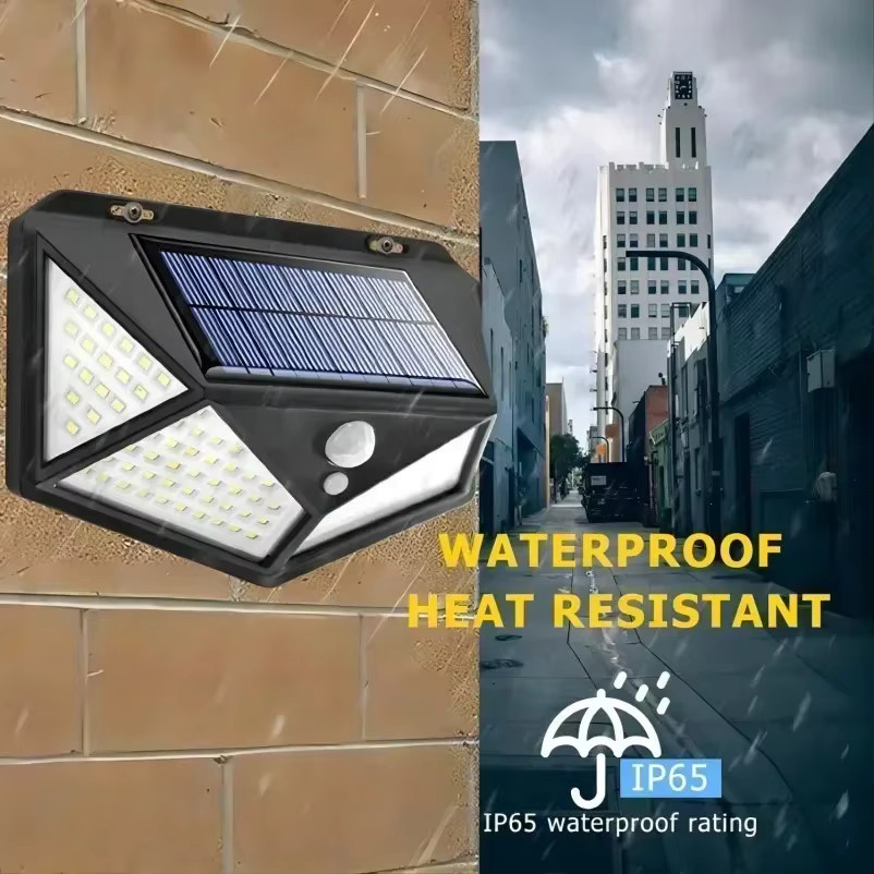 Heinast Solar Wandleuchte mit 100 LED und Bewegungsmelder, Modernes Outdoor Nachtlicht für Garten und Treppen, Schwarz/Weiß - Bild 4