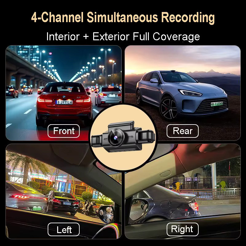 Onedo 4K 4CH Auto-DVR mit App, Stealth-Dashcam in Schwarz mit 24H Parkmodus, Nachtsicht und Bewegungserkennung - Bild 2