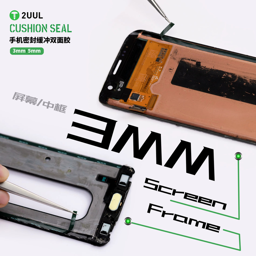 2UUL Doppelseitiges Klebeband für Handy-Reparaturen in Schwarz, 3 mm und 5 mm Dicke - Bild 4
