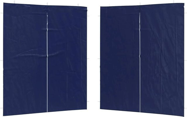 vidaXL Party Zelt Seitenteile 2er Set Blau aus PE und Stahl B: 200 cm, H: 195 cm - Bild 1