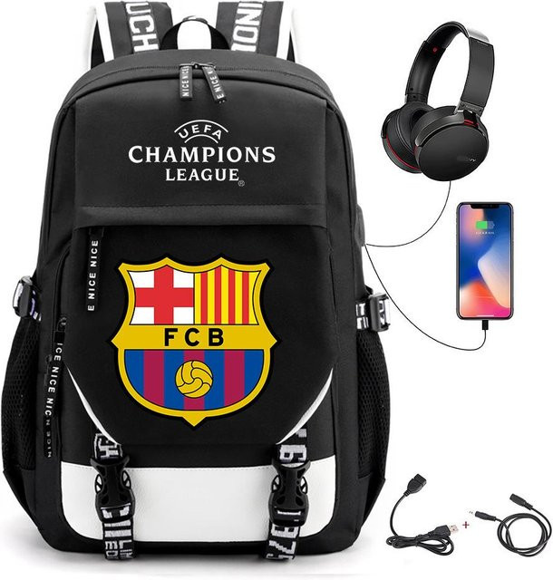 3-teiliges Schulrucksack-Set in Schwarz aus Oxford-Stoff mit großem Fassungsvermögen inklusive Federmäppchen und Schultergurt - Bild 1