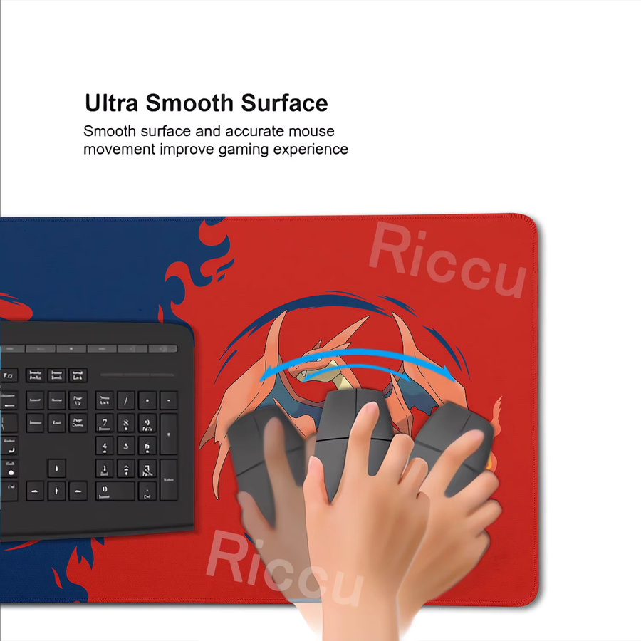 Potdemiel Gaming-Mauspad Pokemon Charizard XXL in Multicolour als Schreibtischunterlage für Computer und Tastatur - Bild 3