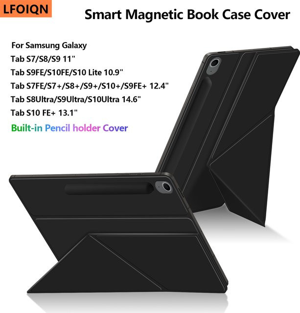 Intelligente magnetische Tablet-Hülle für Samsung Galaxy Tab S7 S8 S9 S10 FE Plus und Ultra in Pink oder Black - Bild 1