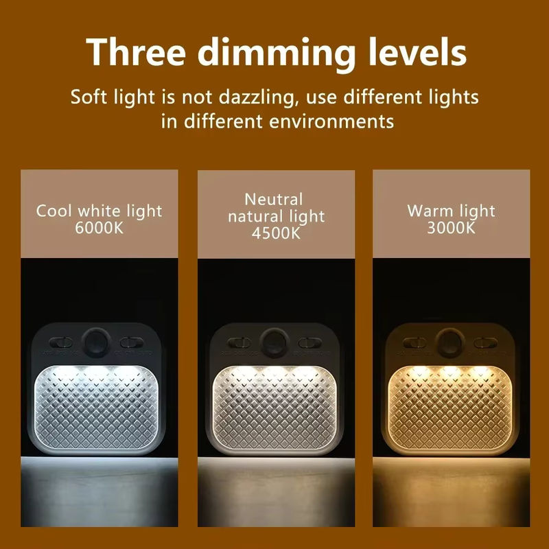 AVACOM LED Schrankleuchte Typ C mit Bewegungsmelder, quadratische dimmbare Ladelampe in Weiß mit 3 Farbmodi für Schlafzimmer und Flur - Bild 3