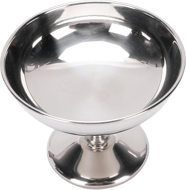 KaiSai Eisbecher aus Edelstahl in Silber und Weiß, runde Dessertschale mit Fuß für Eis, Pudding oder Obst - Bild 1