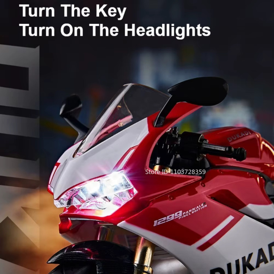 MAKEDA Suzuki Hayabusa Motorrad, Miniaturmodell, 1:9, Metall, mit Licht und Sound - Bild 2