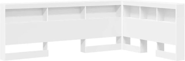 vidaXL Aufbewahrungskopfteil mit Regal und USB-Ladeport in Weiß, Breite: 120 cm, Höhe: 137,5 cm, Tiefe: 76,5 cm - Bild 1