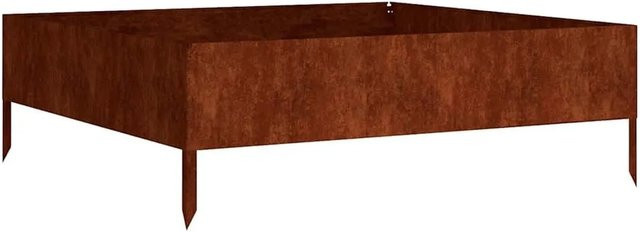 vidaXL Hochbeet aus Cortenstahl in Braun, B: 100 cm, T: 100 cm, H: 33,5 cm - Bild 1