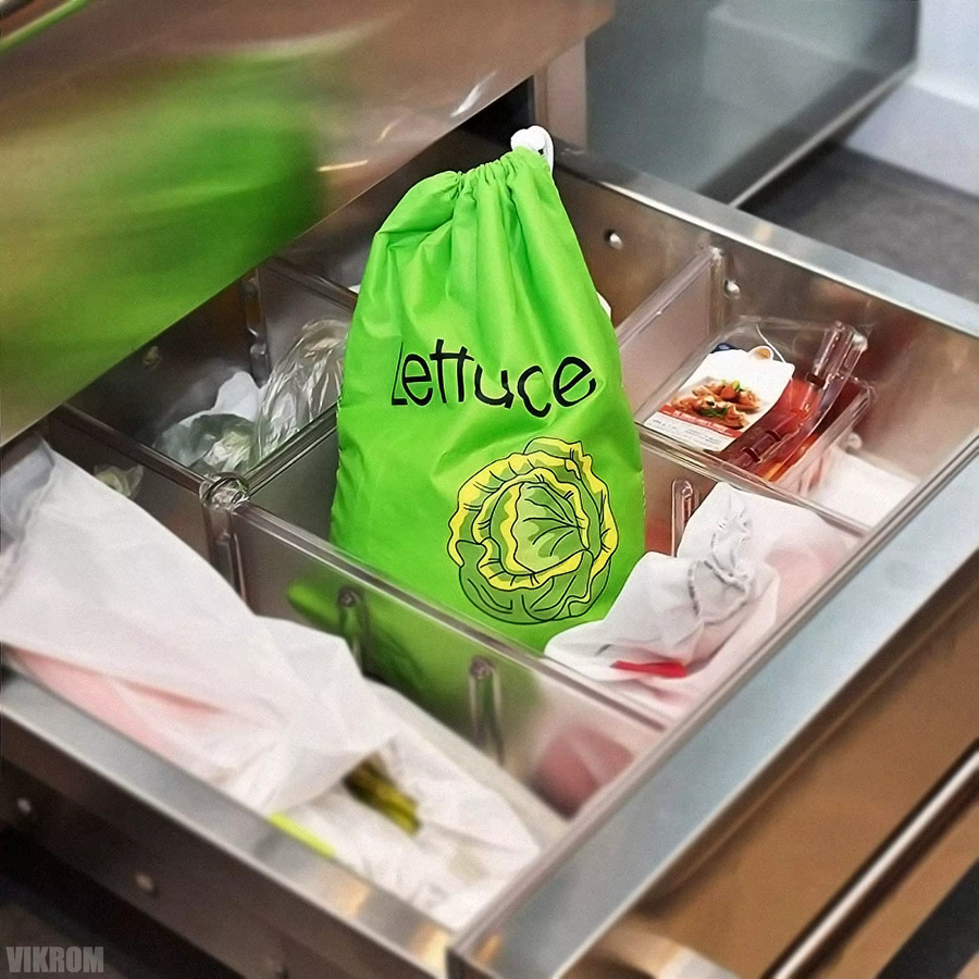 Untior Multifunktionale Salat-Aufbewahrungstasche und Bananen-Frischhaltetasche in Grün aus Stoff - Bild 5