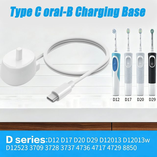 Braun TYPE-C Reiseladegerät 3757 Ladestation für elektrische Zahnbürsten der Oral-B Serie D12 D20/16 in Weiß - Bild 1